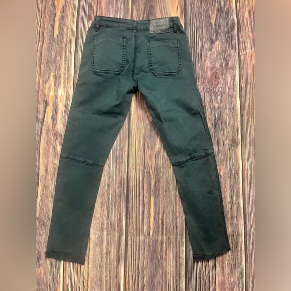 One Teaspoon Size 25 Super Dupers Stretch Black Button Fly Rolled Hem Slim Jeans - Picture 2 of 6